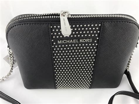 michael kors black bag with silver hardware|michael kors silver crossbody bag.